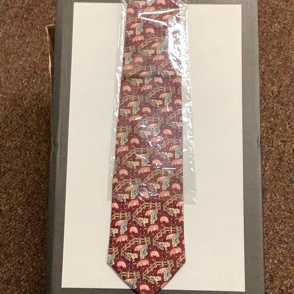 Designer Battimiello Tie Milan Italy pigs farm adorable - Picture 3 of 5